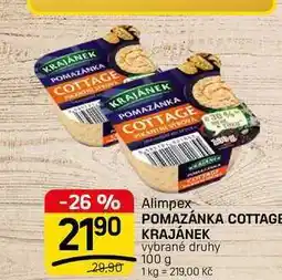 Flop POMAZÁNKA COTTAGE KRAJÁNEK vybrané druhy nabídka