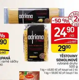 Flop TĚSTOVINY SEMOLINOVÉ vybrané druhy nabídka