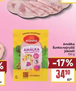 Billa Amálka Šunka nejvyšší jakosti nabídka