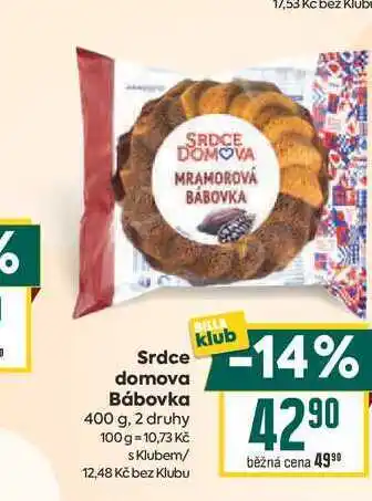 Billa Srdce domova Bábovka nabídka