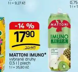 Flop MATTONI IMUNO* vybrané druhy 0,5 || plech nabídka