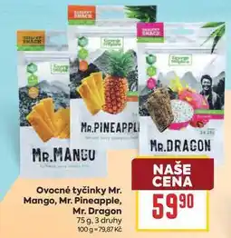 Billa Ovocné tyčinky Mr. Mango, Mr. Pineapple, Mr. Dragon nabídka