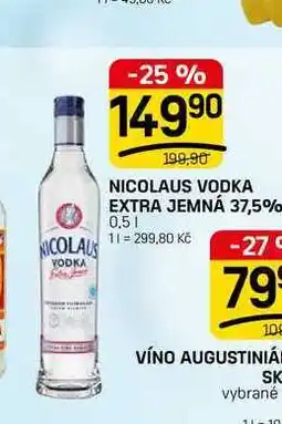 Flop NICOLAUS VODKA EXTRA JEMNÁ 37,5% nabídka