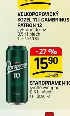 Flop STAROPRAMEN 10 světlé výčepní 0,5l, plech nabídka