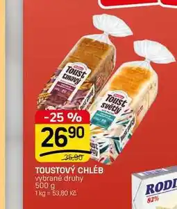 Flop TOUSTOVÝ CHLÉB vybrané druhy nabídka