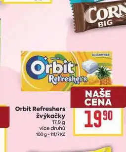Billa Orbit Refreshers žvýkačky nabídka