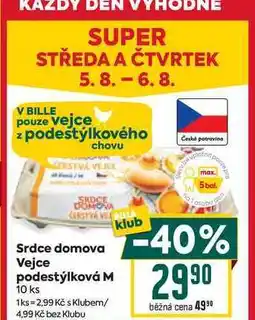 Billa Srdce domova Vejce podestýlková M 10 ks nabídka