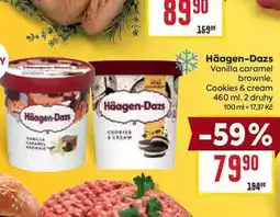 Billa Häagen-Dazs Vanilla caramel brownie, Cookies & cream nabídka