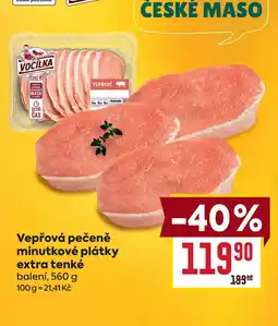 Billa Vepřová pečeně minutkové plátky extra tenké balení nabídka