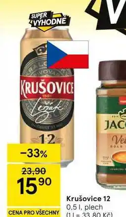 Tesco Krušovice 12, 0.5 l, plech nabídka