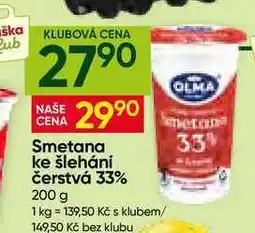Hruška OLMA Smetana ke šlehání čerstvá 33% nabídka