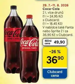 Tesco Coca-Cola, 2 l, více druhů nabídka