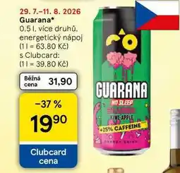 Tesco Guarana, 0.5 l, více druhů nabídka