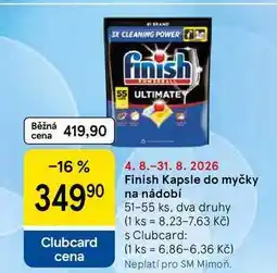 Tesco Finish Kapsle do myčky na nádobí, 51-55 ks, dva druhy nabídka