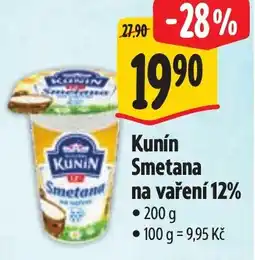 Albert Kunín Smetana na vaření 12% nabídka