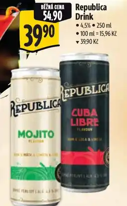 Albert Republica Drink nabídka