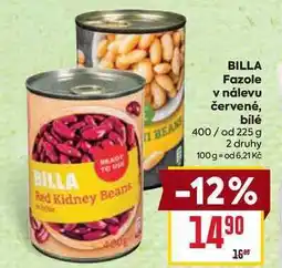Billa BILLA Fazole v nálevu červené, bílé 400/ od nabídka