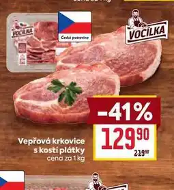 Billa Vepřová krkovice s kostí plátky cena za nabídka
