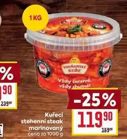 Billa Kuřecí stehenní steak marinovaný cena za nabídka