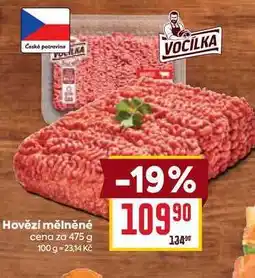 Billa Hovězí mělněné cena za nabídka