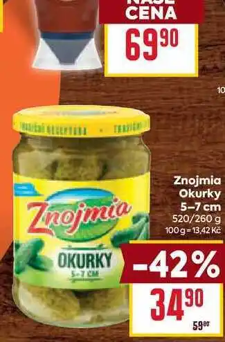 Billa Znojmia Okurky 5-7 cm 520/260 g nabídka