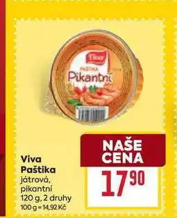 Billa Viva Paštika játrová, pikantní nabídka