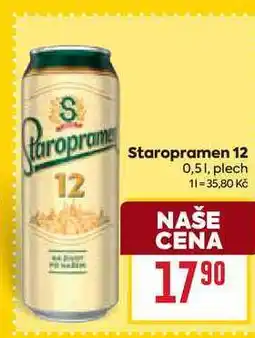 Billa Staropramen 12 0,51, plech nabídka