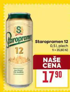 Billa Staropramen 12 0,51, plech nabídka