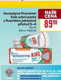 Billa Sensodyne Pronamel Kids zubní pasta s fluoridem jahodová příchuť 0-6 nabídka