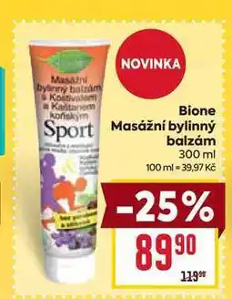 Billa Bione Sport Masážní bylinný balzám nabídka