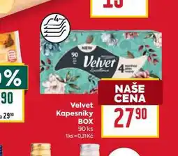 Billa Velvet Kapesníky BOX 90 ks nabídka