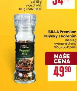 Billa BILLA Premium Mlýnky s kořením od nabídka