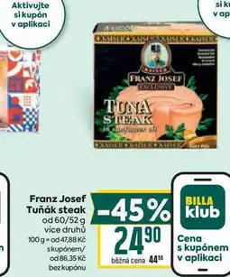 Billa Franz Josef Tuňák steak od 60/52 g nabídka