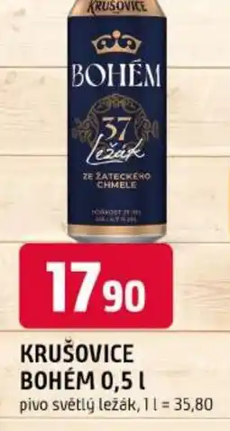 Trefa Krušovice bohém pivo světlý ležák nabídka