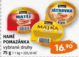 Trefa Hamé pomazánka nabídka