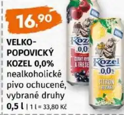 Trefa Velkopopovický kozel 0,0% nealkoholické pivo ochucené nabídka