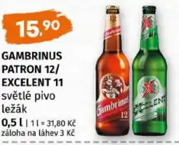 Trefa Gambrinus patron 12/ excelent 11 světlé pivo ležák nabídka