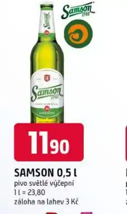 Trefa Samson pivo světlé výčepní nabídka