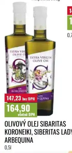 Ratio Olivový olej sibaritas koroneiki, siberitas lady arbequina nabídka