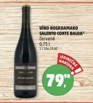Penny Market Víno negroamaro salento corte balda nabídka