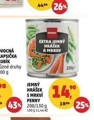 Penny Market Jemný hrášek s mrkví nabídka