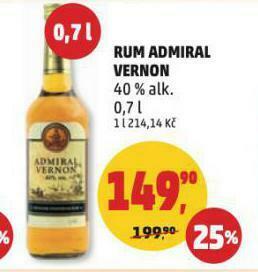 Penny Market Rum admiral vernon nabídka