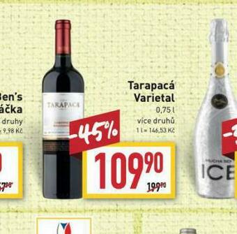 Billa Tarapacá varietal nabídka
