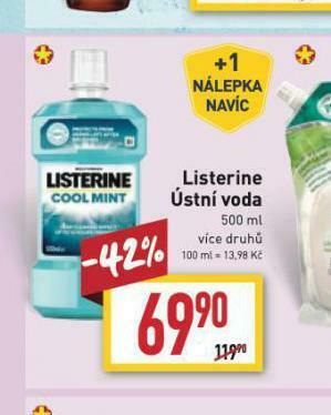 Billa Listerine ústní voda nabídka