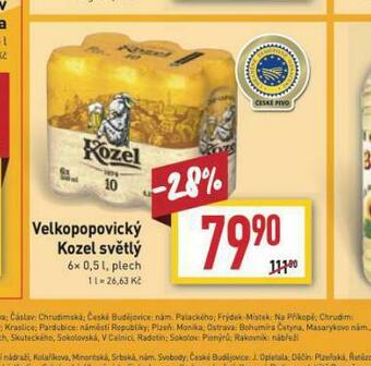 Billa Pivo velkopopovický kozel 10 nabídka