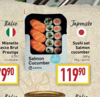 Billa Sushi set salmon cucumber nabídka