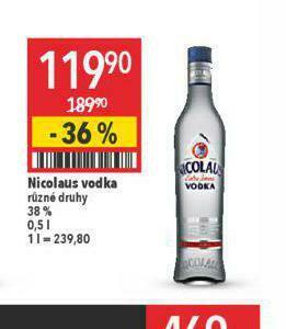 Globus Nicolaus vodka nabídka