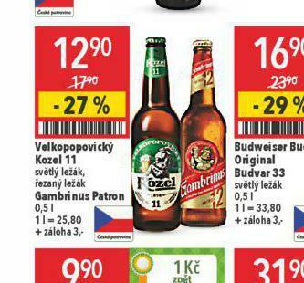 Globus Pivo velkopopovický kozel 11 nabídka