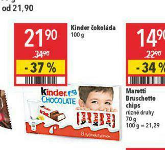Globus Kinder čokoláda nabídka