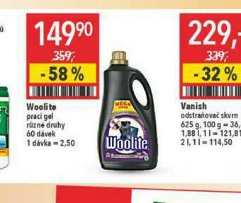 Globus Woolite prací gel nabídka